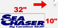 Image 1 of PAIR OF 10" X 36" SEA CHASER BOAT HULL DECALS uv safe. Lifetime warranty