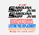 Image 1 of Pair (2) of 6"x26" JV 16 Carolina Skiff Boat hull Decals uv safe. Lifetime warranty
