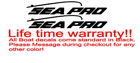 Image 1 of PAIR of 6"x28" Sea Pro SeaPro BOAT Hull Decals  uv safe. Lifetime warranty 1