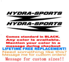 Image 1 of PAIR of 5"X28" HYDRA-Sport BOAT Hull Decals  uv safe. Lifetime warranty 1