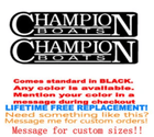 Image 1 of PAIR of 6 "X 28" Champion BOAT Hull Decals uv safe. Lifetime warranty 1