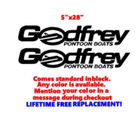Image 1 of Pair OF 5" X 28" GODFREY Angler boat Hull DECALS  uv safe. Lifetime warranty 