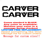 Image 1 of Pair OF 5"X28" CARVER Game Fisher BOAT Hull Decals  uv safe. Lifetime warranty 