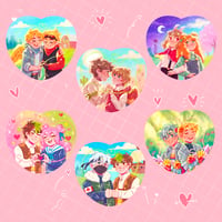Image 1 of Duos Heart Button Pin