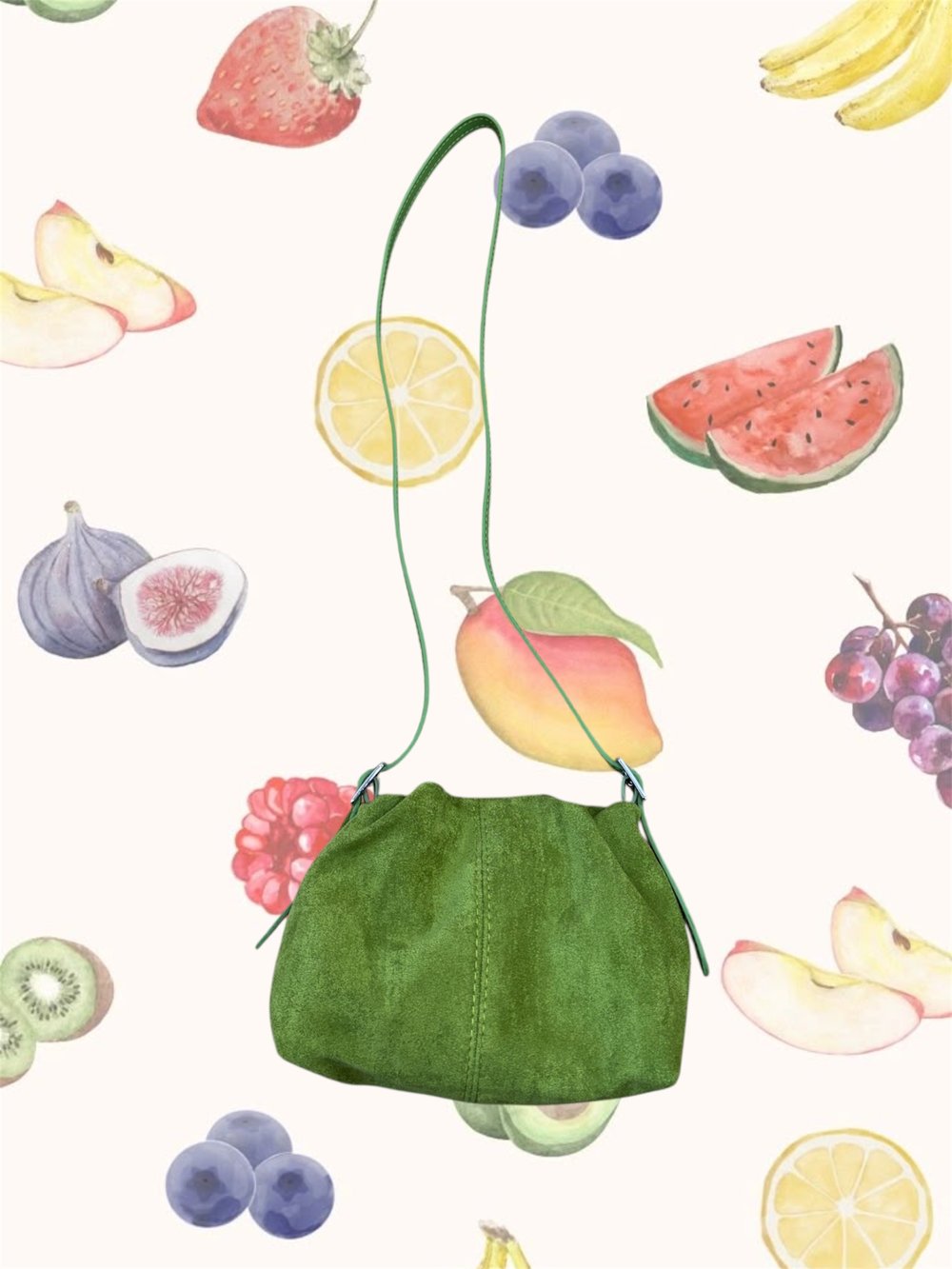 Image of Faux Suede Bucket Bags 🍎🍏🍌