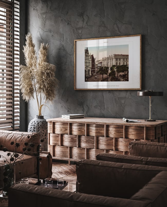 Singapore - Chartered Bank Buildings. Battery Road | 1890 | Singapore History | Vintage Print