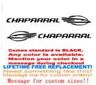 Image 1 of PAIR of 2"X36" CHAPARRAL BOAT Hull Decals  uv safe. Lifetime warranty  