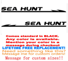 Image 1 of PAIR of 4.5"X28" SEA Hunt BOAT Hull Decals  uv safe. Lifetime warranty  