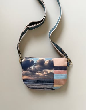 Image of Seascape reeds patchwork, crossbody print and plant-dyed bag