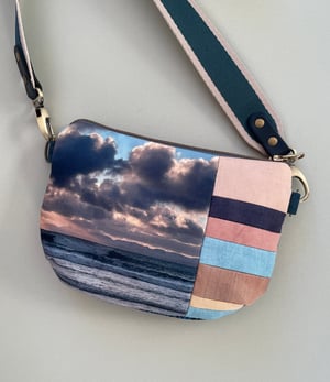 Image of Seascape reeds patchwork, crossbody print and plant-dyed bag