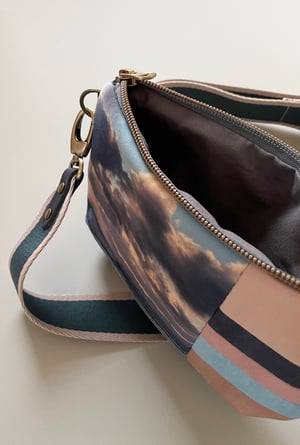 Image of Seascape reeds patchwork, crossbody print and plant-dyed bag