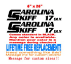 Image 1 of Pair (2) of 6"x26" Carolina Skiff 17DLX Boat Hull Decals  uv safe Lifetime warranty  