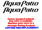 Image 1 of Pair of 8 x 30 Aqua Patio Hull Decals   uv safe Lifetime warranty  