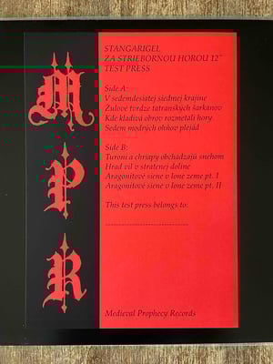 Image of STANGARIGEL Za striebornou horou LP test press