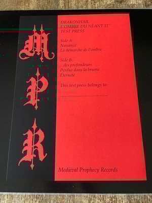 Image of DRAKONHAIL L'ombre du néant LP test press