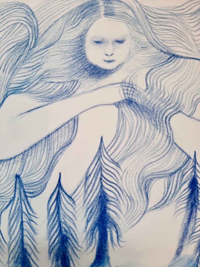 Walk of the trees ~ Original drawing on paper