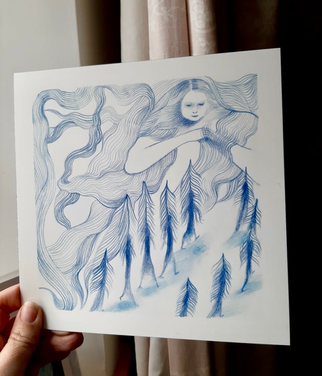 Walk of the trees ~ Original drawing on paper