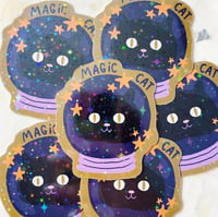 Sticker glitter stars . Magic cat