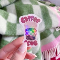 Sticker holographique . Coffee club
