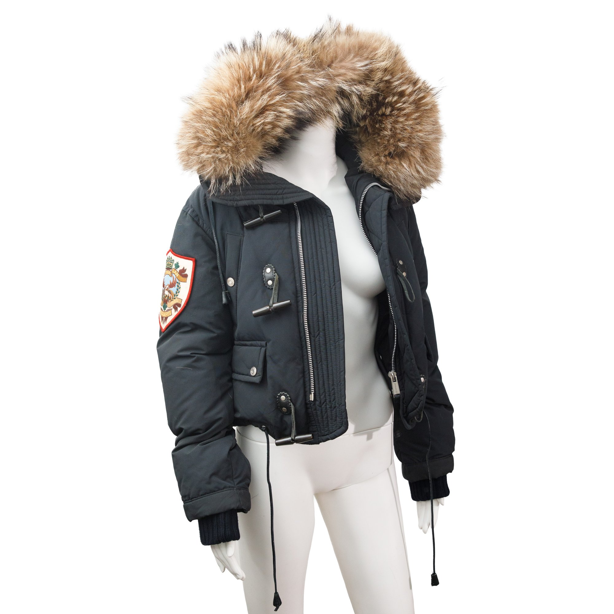 Image of Dsquared2 2006 Raccoon Fur Down Ski Puffer Jacket 