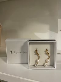 Image 2 of Pearl Drop Earrings Stainless Steel - No. 2