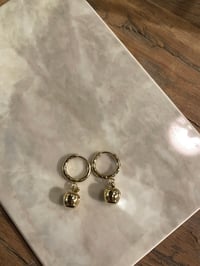 Image 1 of Dangle Apple Earrings Stainless Steel - No. 5