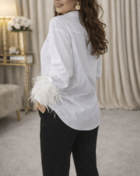 Image 2 of White Ostrich Feather Shirt