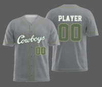 Charcoal Grey Cajon Baseball Jersey - Full Button Down