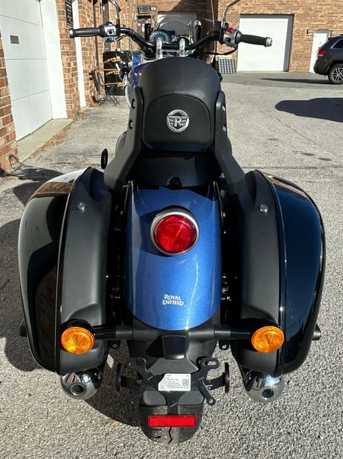 Image of $900 off! Astral Blue 2024 Super Meteor 650 with Touring Seat, Windshield, and Hard Saddlebags