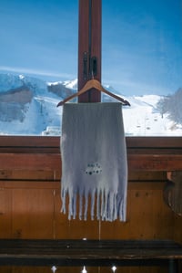 Image 5 of "Let It Snow” Scarf ❄ – Warm Grey