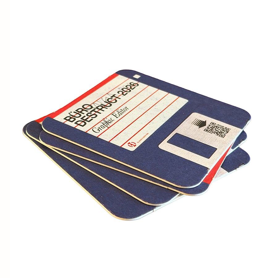 Image of Büro Destruct - BD Floppy-Disk Beer Coasters (6-Pack)