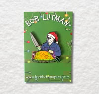 Image 4 of Michael Myers Christmas Mashup Enamel Pin