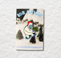 Image 4 of Holiday Yeti Enamel Pin with Green Glitter Jello