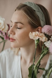 Juliette Satin Hairband / Sage