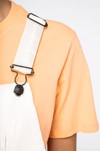 Image 5 of Dungarees Dress: White