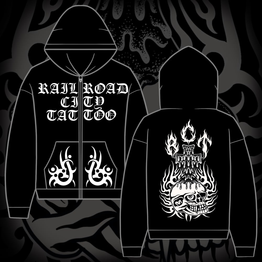 SKULL ZIP-UP HOODIE