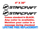 Image 1 of PAIR of 4" X 30" StarCraft BOAT Hull Decals uv safe Lifetime warranty  