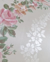 1990s Vintage Brewster Wallpaper Borders - Chintz Swags & Roses Floral Flowers - (Set of 2 Rolls) – detail view 4