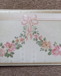 1990s Vintage Brewster Wallpaper Borders - Chintz Swags & Roses Floral Flowers - (Set of 2 Rolls) – detail view 7