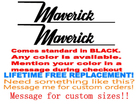 Image 1 of PAIR OF 4" X 18" Maverick BOAT Hull Decals   uv safe Lifetime warranty  