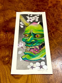 Image 1 of Japanese Hannya Mask Illustration (Original)