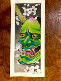 Image 2 of Japanese Hannya Mask Illustration (Original)