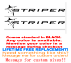 Image 1 of PAIR OF 40" STRIPER BOAT HULL DECALS.  uv safe Lifetime warranty  