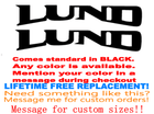 Image 1 of PAIR OF 5x27 inch LUND BOAT HULL DECAL  uv safe Lifetime warranty  
