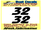 Image 1 of Pair of (2) 3" x 7.25" Sun Tracker 32 Boat hull Decals uv safe Lifetime warranty  