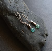 Image 1 of Walking with the Ancients Silver Ancient Roman Glass Earrings