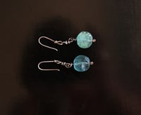 Image 2 of Pale Turquoise Blue Silver Earrings