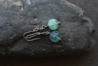 Image 1 of Pale Turquoise Blue Silver Earrings