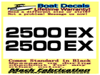 Image 1 of Pair of (2) 1.01" x 8.59" Sanpan 2500 EX Boat hull Decals uv safe Lifetime warranty  