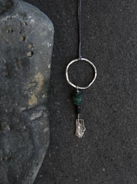 Image 2 of Infinite Circle Ancient Roman Glass Silver Talisman Necklace